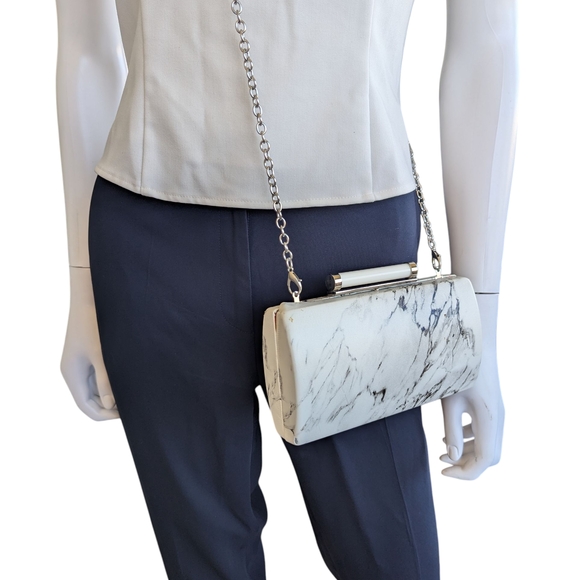 Sondra Roberts Handbags - Sondra Roberts Black and White Marble Clutch